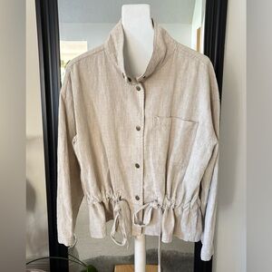 EASEL Tan Drawstring Waist Jacket